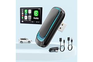 MTAKYI Wireless CarPlay Adapter for iPhone 2024 Upgrade, Seven-color Ambient Light, Apple Car Play Dongle With USB-A and USB-C Cables, Converts Factory Wired Car Play to Wireless, Auto Connection, No Delay