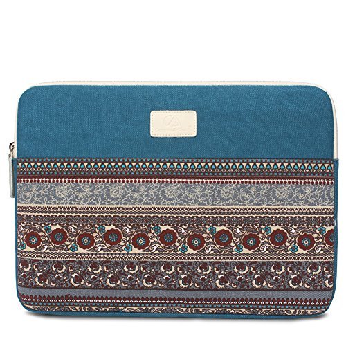 Feisman Funda Impermeable para Laptop de Lona de 11 Pulgadas, Resistente al Agua Funda Protectora para computadora portátil más Delgada -(Azul)