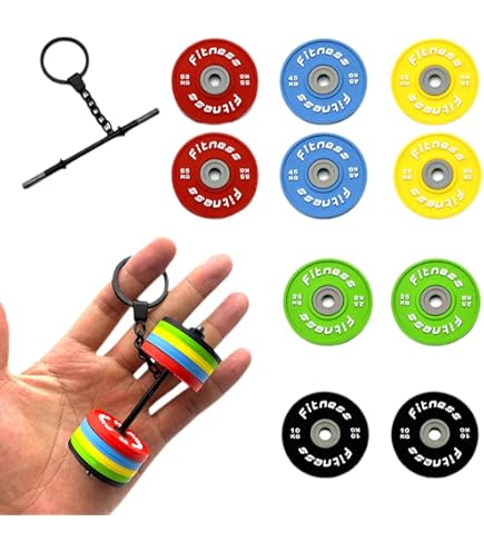 Porte-clés Haltère En Métal Argenté - Accessoire Motivation Sport, Léger Et Robuste Pour Sac De Sport Ou Clés - 3