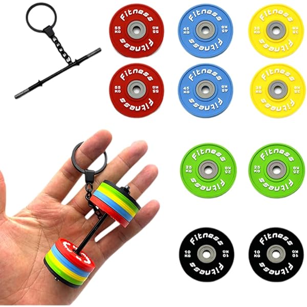 Porte-clés Décoratif Haltère En PVC Et Métal - Pour Amateurs De Fitness Et Musculation - Plusieurs Couleurs Vives - Cadeau Sportif Original