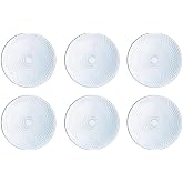 Luminarc Set of 6 Pampille Clear Opal Glass Dinner Plates 25 cm | Transparent, Opal Glass, Round Format, Embossed Finish, 25