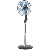 Rowenta Turbo Boost Silence Extreme VU5670 Floor Fan with Remote Control, Diameter 40 cm, Super-Quiet, Black / Silver