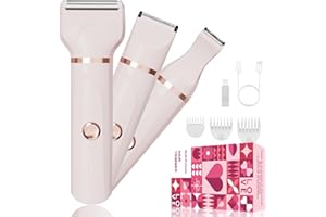RAXMETRY Rasoir intime pour femme, 3 en 1, électrique, rechargeable, pour maillot, aisselles, jambes, IPx7, étanche pour humide et sec, rose