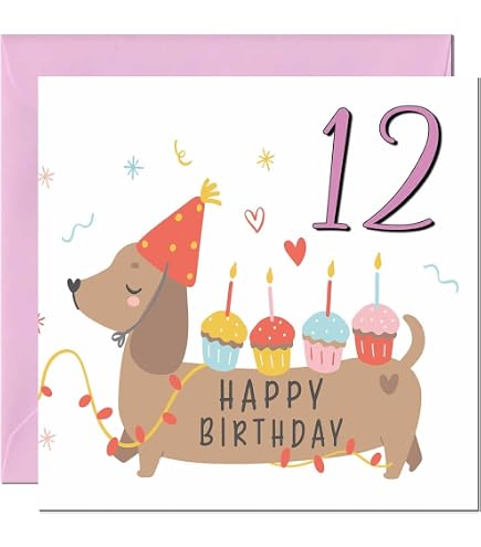 Twizler Biglietto Di Auguri Per 12° Compleanno Ragazza - Shopping Queen Con Busta Rossa, 15,5x15,5 Cm, Prodotto UK - 2