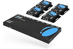 OREI 1x4 HDMI Extender Splitter Multiplo su Singolo Cavo CAT6/7 1080P con IR Remote EDID Management - Fino a 165 Ft - Loop Out - Bassa Latenza - Supporto completo