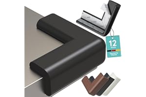 HOMERY Ochrona narożników dla dzieci – 12 sztuk ekstra miękkiej pianki, ochrona krawędzi stołu, dla dzieci – samoprzylepna ochrona narożników stołu dla niemowląt, ochrona krawędzi (czarna)