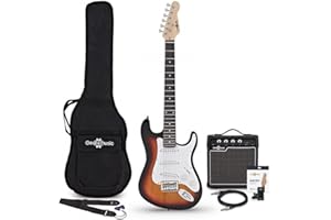 Gear4music Electric Guitar Beginner Set with Amp for Kids 9-12 Sunburst
