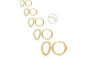 NEVEGE Silver Hoops Earrings for Women S925 Small Sterling Silver Hoop Earrings Hypoallergenic Huggie Small Hoop Earrings Lightweight Cartilage Sterling Silver Earrings for Women Girls 6/8/10/12/14mm