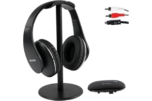 Retekess TA005P Kabelloser TV-Kopfhörer mit RF Over Ear, Verbesserte Version der Zweiten Generation, Angenehm zu Tragen, Keine Audioverzögerung,30 m Arbeitsbereich, für Senior