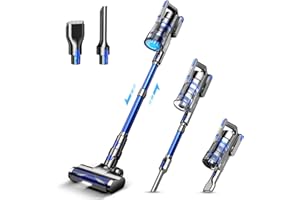 ‎TIKOM Tikom V700 Akku Staubsauger 450W 33000pa Saugkraft, 40Mins Max, 6 in 1 Staubsauger Kabellos mit 1.3L Staubbehälter, für Teppich, Tierhaare, Hartboden, Blau