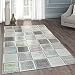 Produktbild Moderner Heatset Designer Teppich Patchwork Muster Pastell Grau Rosa Blau Grün, Grösse:120x170 cm