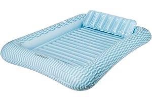 Flamingueo Bouee Piscine - Matelas Piscine, Bouee Piscine Adulte, Matelas de Plage, Accessoires Piscine, Bouée, Tanning Pool (205 x 140 x 38 cm)
