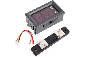 DollaTek 0.56 pollici blu rosso doppio display a LED mini voltmetro digitale amperometro DC 100 V 50A pannello amp voltaggio misuratore di corrente tester