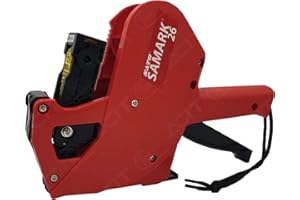 ACIT Etiquetadora Sato Samark + 3 rollos de etiquetas. Preciadora manual profesional ideal para tienda. Escribe precios fechas y lotes (6 caracteres)