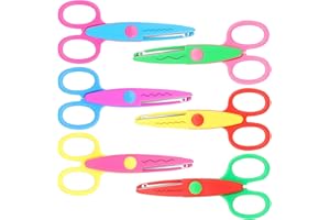 FREPXZLK Kinder-Bastelscheren, 6-teiliges Set, bunt und sicher, verschiedene Designs, sicher für Kinder, Zig