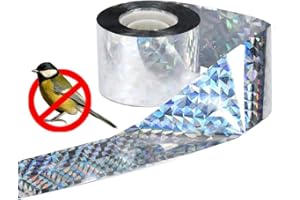 QINERSAW Tira Reflectante Antipájaros 4,8 cm * 110 m Anti Paloma para Balcón Tira Repelente de Aves Anti Paloma Tira Repelente Anti Paloma Balcón