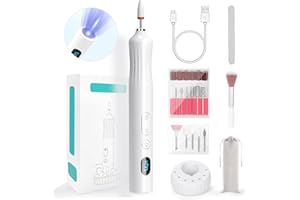 LOTTSALL Elektrischer Nagelfräser für Maniküre und Pediküre, Nagelfräser für Gelnägel, 12 in 1 Kabellos Electric Nail Drill Machine 18000 u/min, mit UV LED Nageltrockner, Verstellbare Geschwindigkei