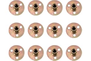 INCREWAY 12Pcs Brass Metal Tee Nuts, Zinc Plated, 8mm Threads, Round Base, Screw-in Flange Nuts for Indoor & Outdoor Use