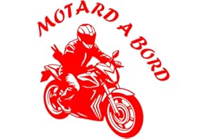 GÉNÉRIQUE Sticker Autocollant Motard a Bord, Stickers Voiture Motard, Vinyle haute performance pour voiture (rouge)