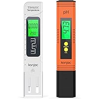 konjac pH Messgerät, pH TDS EC und Temperatur 4 in 1 Set, Wasserqualität Tester(ATC) für Trinkwasser/Schwimmbad/Aquarium…