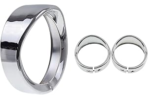 HDBUBALUS Zestaw 7 pierścieni do reflektorów + 4 1/2 światła przeciwmgielnego pierścień dekoracyjny do Harley Touring Road King