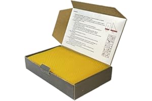 UBSWAX Bienenwachs Kerzen Bastelset – 10 Bienenwachsplatten 20x12 cm – Natürliches Kerzen Selber Machen Set Kinder – Umweltfreundliche Beeswax Candles DIY für Zuhause & Schule (Gelb)