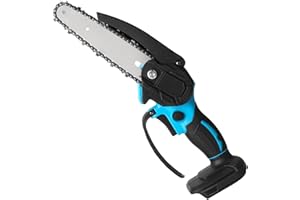 FULLUKY Mini piła łańcuchowa, bezprzewodowa, kompatybilna z akumulatorami Makita, 18 V, elektryczna piła łańcuchowa 1200 W, bezprzewodowa piła łańcuchowa do ogrodu, na podwórko, drzewo, gałęzie drewna (bez