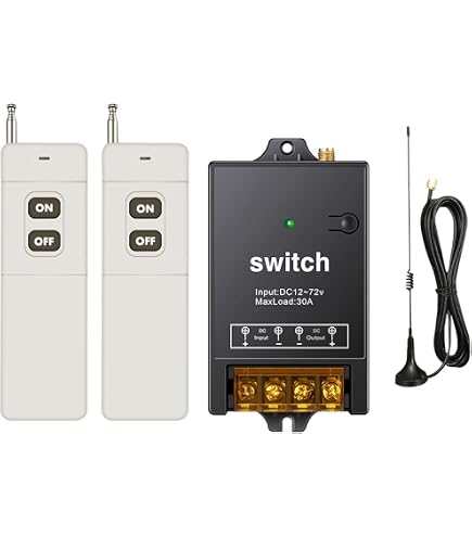 Interrupteur Télécommande Sans Fil RF 12V DC - Portée 984FT (300m) - Marque QOFOWIN - Neuf