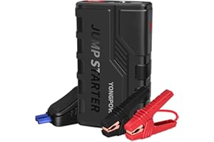Avviatore Batteria Auto,YONGPOW Avviatore Emergenza per Auto/Moto Jump Starter, Booster Avviamento Auto Power Bank con e Torcia LED,Porta USB da per Smartphone (1200A 12V) (1200A 12V)