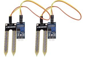 Demiawaking 2Stk. Boden Feuchte Hygrometer Feuchtigkeitserkennung Sensor Modul mit Dupont