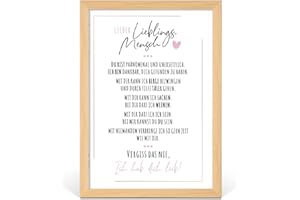 FJLLRVEN Definition Poesie Kunstdruck-Poster| Weihnachtsgeschenke Lieblingsmensch Geschenke | Wandbilder Wohnzimmer | Weihnachten Geschenk für Lieblingsmenschen Wanddeko Wohnzimmer Deko DINA A4 mit Rahmen Holz