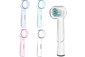 LOBVABA 4 PCS Fundas para Cabezales, Cepillo de Dientes Cubierta Eléctrico, Protectora para Cepillo Eléctrico de Dientes, Cubrir el Cabezal de Cepillo para Cabezales para Viaje y Hogar (Multicolor)