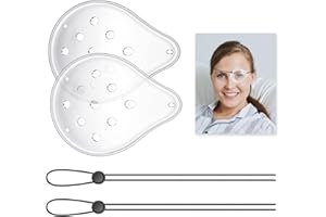 QNENEAM Transparent Eye Shield, Ventilated Eye Patches After Cataract Surgery, 9-Hole Protective Plastic Eye Shields with Adjustable Strap, Breathable Eye Masks, Eye Care Accessories for Adults (2pcs)