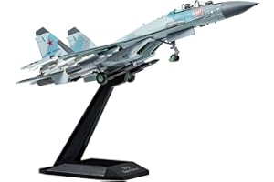 HANGOU Modèle d'avion Militaire 1:100 SU35(Bleu) en Alliage moulé sous Pression Modèle d'avion de Combat pour Collection commémorative ou décorer des Cadeaux