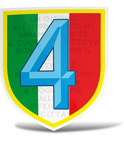 Kit Autocollants AG4IN Champion Napoli - 1 Sticker 10 Cm + 4 Stickers 5 Cm - Design Tricolore Italien - 2