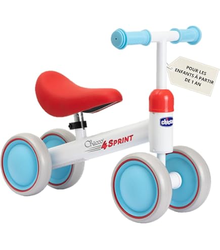 Draisienne Bébé SEREED 1 an - Vélo à 4 Roues Sécurisé pour Garçons et