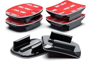 VURYAPI 6 Pièces Fixation Attache Adhésif Casque Autocollant Plate Incurvé Sticker pour GoPro Hero 12 11 10 9 8 7 6 5 Session DJI Caméras d'action