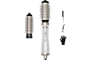 OKWRAP Spazzola Rotante Per Capelli Spazzola Asciugacapelli Rotante da 1000 Watt e 2 Accessori Per Asciugare Lisciare e Volumizzare,Rotating Thermal Brush 3 en 1 Con Tecnologia Ionica Per Effetto Anti