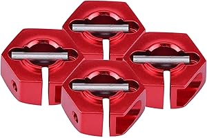 Dilwe Rad-Sechskant-Adapter, 12mm Universal-Rad-Sechskant-Adapter für HSP 1/10 RC Auto(6 mm / 0,24 Zoll- Rot)