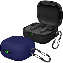 Kwmobile Schutzhülle Für JBL Wave 300 TWS – Silikon-Case Mit Anhänger, Grimmiges Smiley-Design