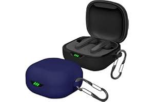 [2-pak] easyBee etui do JBL Live Pro 2 TWS/Live Pro+ TWS/Live Pro Plus TWS [z 2 karabińczykami], płynne silikonowe etui, ultracienkie, odporne na uderzenia etui ochronne na słuchawki Bluetooth -