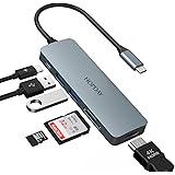 HOPDAY Hub USB C Multiport, Hub USB-C 6 en 1 avec HDMI 4K, 100 W PD, emplacements pour Cartes SD/TF, Ports de données USB 3.0