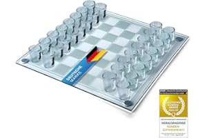 GOODS+GADGETS Dimono Verre véritable, Jeu d'échecs à Boire, Jeu de fête, Boire des échecs