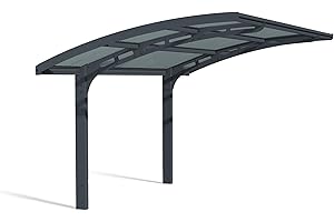 Canopia by Palram Carport Bausatz Arizona Wave 495 x 289cm Einzelcarport Polycarbonat in Anthrazit für PKW aus rostfreiem Aluminium