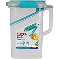 Décor Fresh Seal Clips Large Water Jug with Removable Fruit Infuser | BPA-Free & Leakproof | Fridge Door Jug | 2.4L Capacity