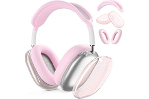 VISOOM Case for Airpods Max Headphones, Soft Silicone & TPU Protective Cover for Apple Airpod Max Accessories Cases(Pink)