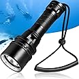 Exrp Diving Flashlight Dive Torch 2000 Lumen Waterproof Underwater XM-L2 LED Submarine Lights Holder with Rechargeable Battery,Charger for Under Water Deep Sea Cave at Night