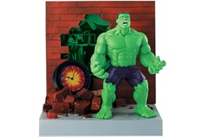 MARUKATSU Despertador de Hulk, Despertador pequeño extraíble,Redondo Luminoso, Despertador con Marco de Fotos, Figura Hulk Marvel 15,5cm -Figuras de Hulk (hulk-21920)