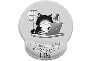 WITBICG Tapis de souris ergonomique avec coussin en gel, repose-poignet, station de charge pour téléphone portable, antidérapant, anti-douleur avec dessous en