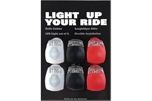 YILLTOY LED Licht 6er Set, Helles Licht, Kompakt und Wasserdicht, LED ist für den Außenbereich geeignet und kann auch als Kinderwagen Licht (2Black, 2White and 2Red)